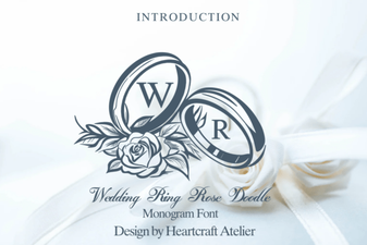 Wedding Ring & Rose Font Doodle Design Ideas